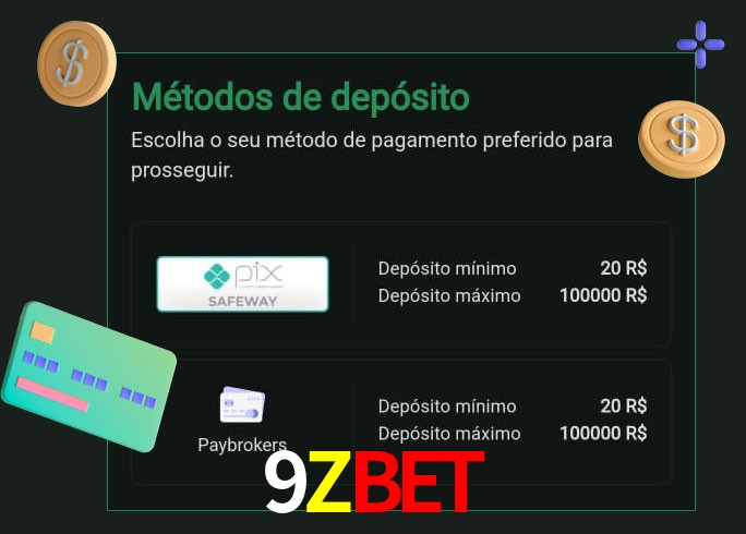 O cassino 9Zbet oferece uma grande variedade de métodos de pagamento